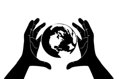 Hands holding the world Stock Illustration