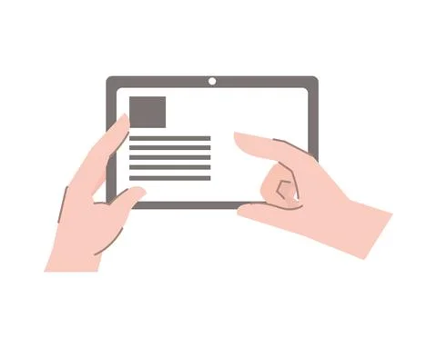 Hands holds device Stock Illustration