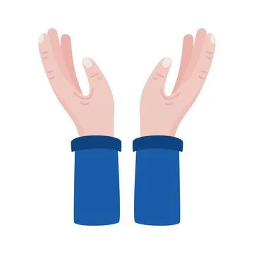 Hands human protecting gesture Stock Illustration
