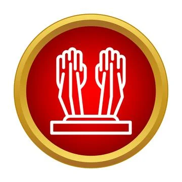 Hands up icon representing prayer or asking for help Stock Illustration