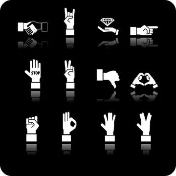 Hands icon set Stock Illustration