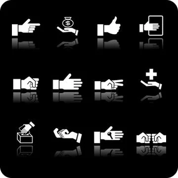 Hands icon set Ilustração Stock