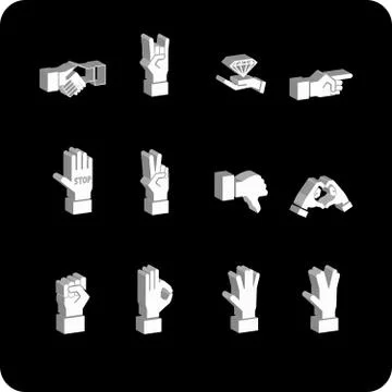 Hands icon set イラスト素材