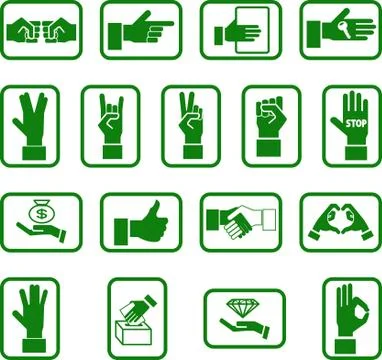 Hands icon set Ilustração Stock