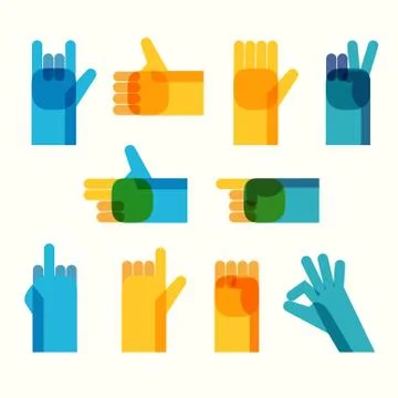 Hands icon set Stock Illustration