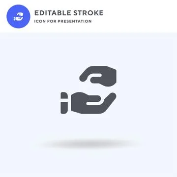 Hands icon vector, filled flat sign, solid pictogram isolated on white, logo  Stock Illustration