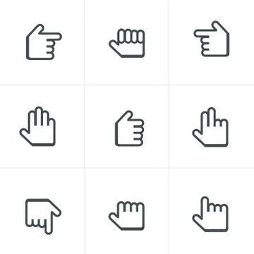Hands Icons Stock Illustration