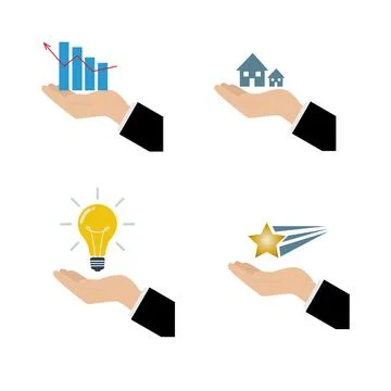 Hands icons Stock Illustration