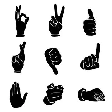 Hands icons set Stock Illustration