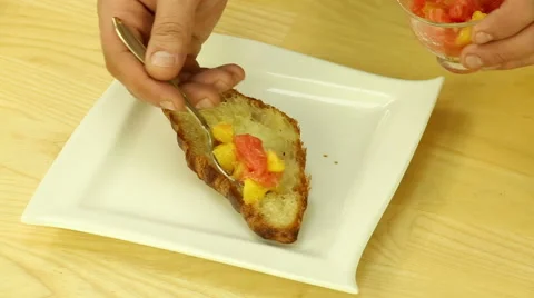 Hands impose on citrus croissant Stock Footage 47981138