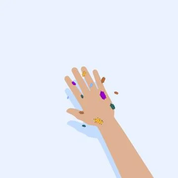 Hands infected with a virus Stock Illustration