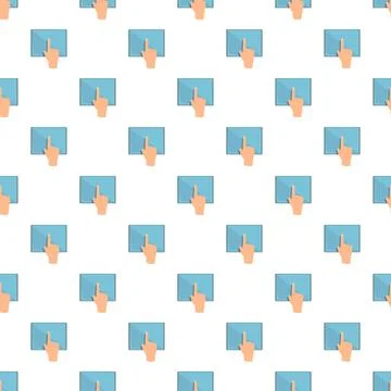 Hands interacting with digital touchscreen devices pattern Stock-Illustration