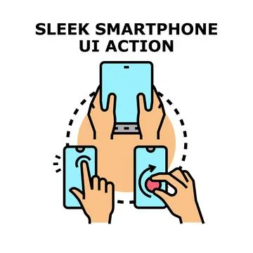 Hands interacting with mobile interface and digital technology Stock Illustration