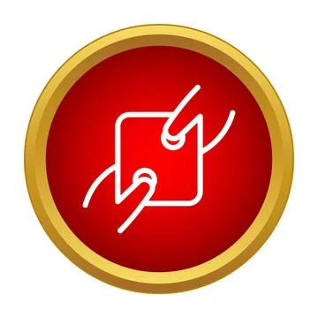 Hands interacting with a square button interface icon Stock Illustration