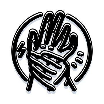 Hands interlocking forming a powerful symbol 스톡 일러스트