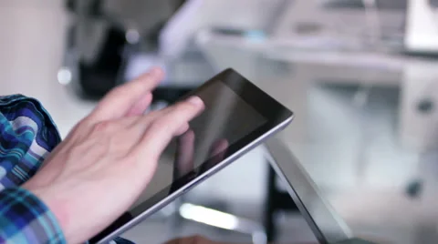 Hands on an Ipad Stock Footage 39993820
