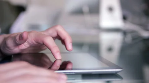 Hands on an Ipad Stock Footage 39994129