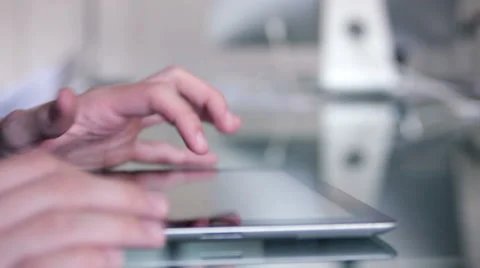 Hands on an Ipad Stock Footage 39994445