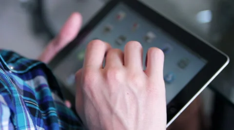 Hands on an Ipad Stock Footage 39996463