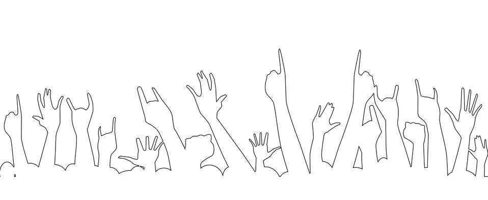 Hands Isolate Outline Stock Illustration