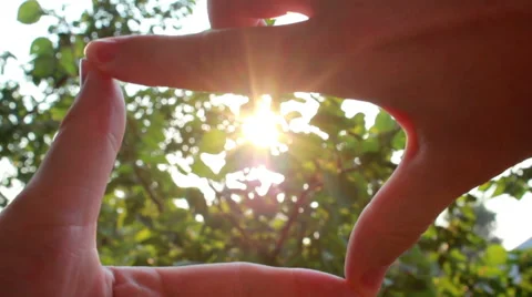 Hands Join Together To Make Finger Framing Stock Footage 40638051