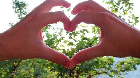Hands Join Together To Make A Heart Shape Stock Footage 40637678