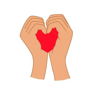 Hands joined and form heart Ilustración de archivo