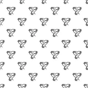 Hands joining in teamwork and cooperation abstract pattern Stock Illustration