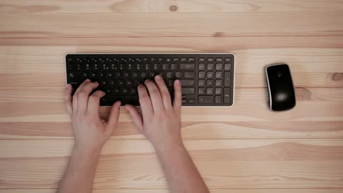 Hands on keyboard and computer mouse. Stock Footage 87540682