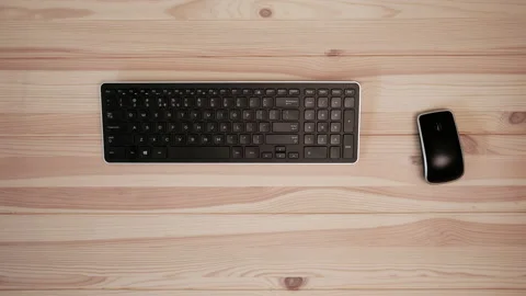 Hands on keyboard and computer mouse. Stock Footage 87546326