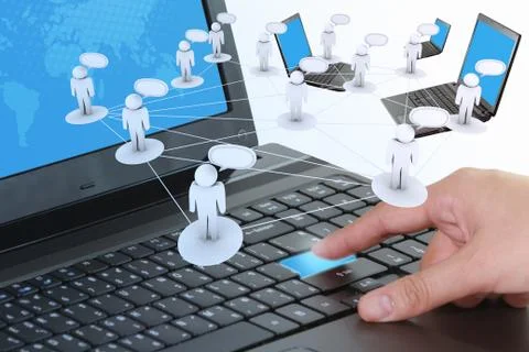 Hands on keyboard computer Stock Illustration