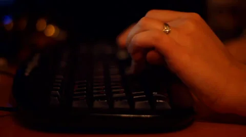 Hands on the keyboard Stock Footage 34151879