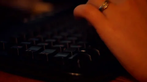 Hands on the keyboard Stock Footage 34152548
