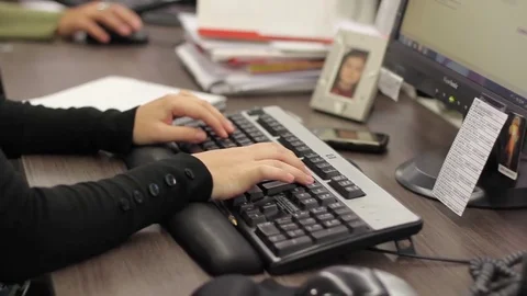 Hands on keyboard Stock Footage 77046634