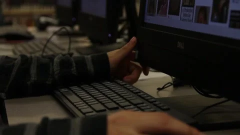 Hands by keyboard Stock Footage 134682310