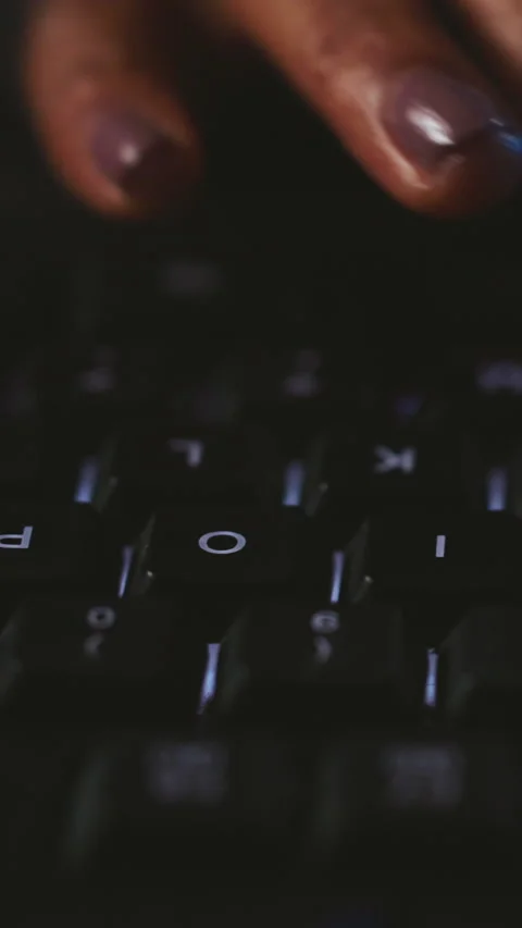 Hands, keyboard or typing at night for cybersecurity, web development or coding Stock Footage 333673242