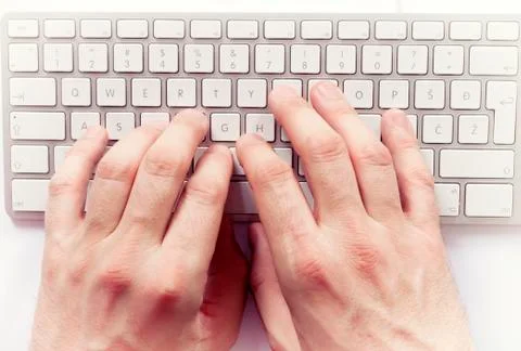 Hands on keyboard Stock Photos