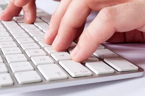Hands on keyboard Stock Photos