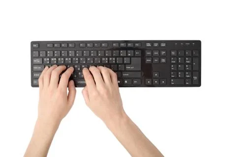 Hands on a keyboard Stock Photos