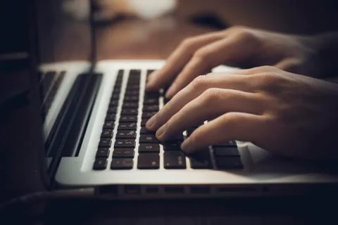 Hands on keyboard Stock Photos