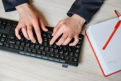 Hands with keyboard Foto stock