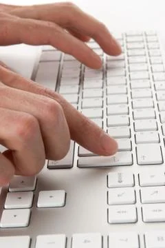 Hands with keyboard. Typing Stock Photos