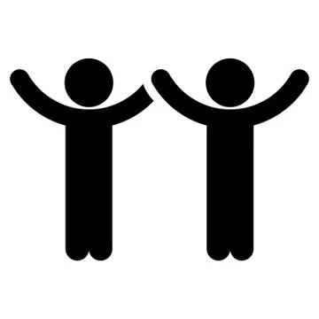 Hands Up Kids Icon 스톡 일러스트