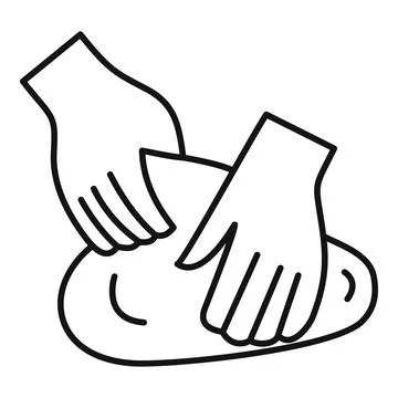 Hands kneading dough for baking bread or pizza Stock Illustration