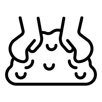 Hands kneading dough, baking bread and making pizza or pasta icon Stockillustratie