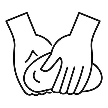 Hands kneading dough for baking bread icon Stock Illustration