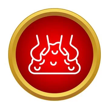 Hands kneading dough for baking bread icon Stock Illustration