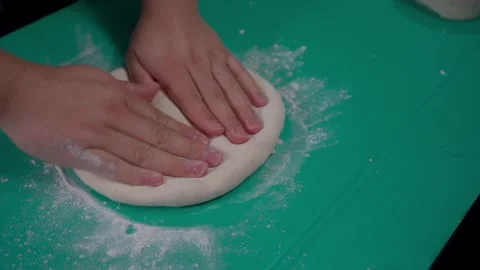 Hands Kneading Dough Stock Footage 293255645
