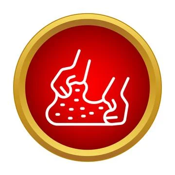 Hands kneading dough making bread or pastry icon Stock Illustration
