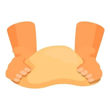 Hands kneading dough, preparing bread, pizza or other baked goods Stock Illustration